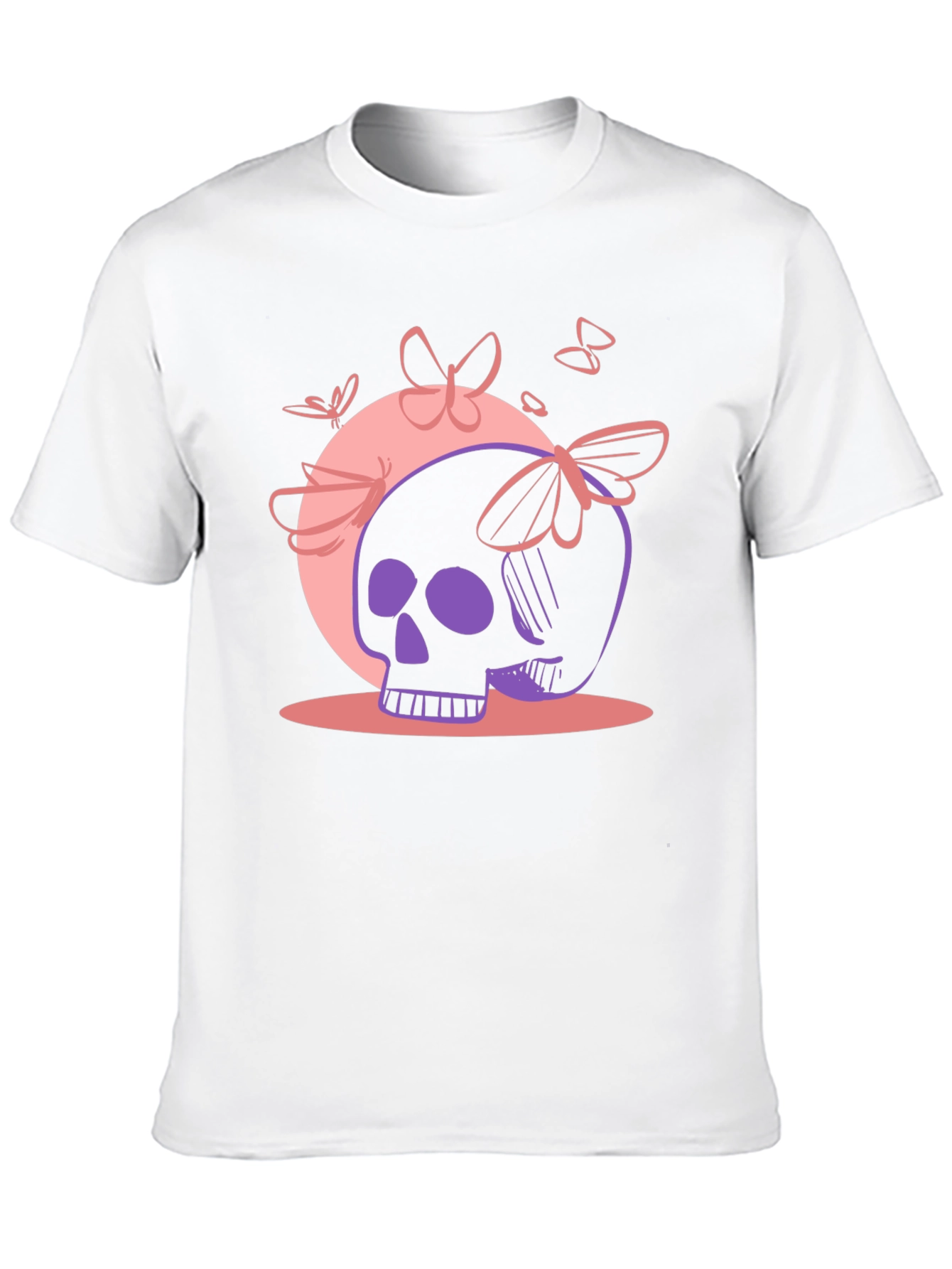 Skull & Butterfly Graphic Tee - Black