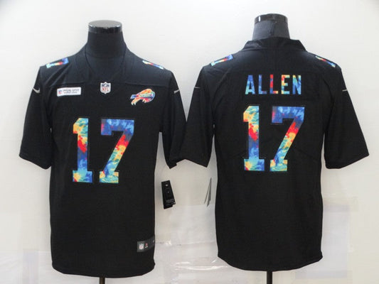Men's Buffalo Bills Josh Allen #17 Black Player Game Jerseys
