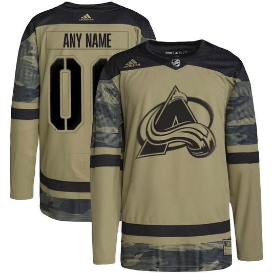 Men's Colorado Avalanche Camo Military Appreciation Team Authentic Custom Practice Jerseys