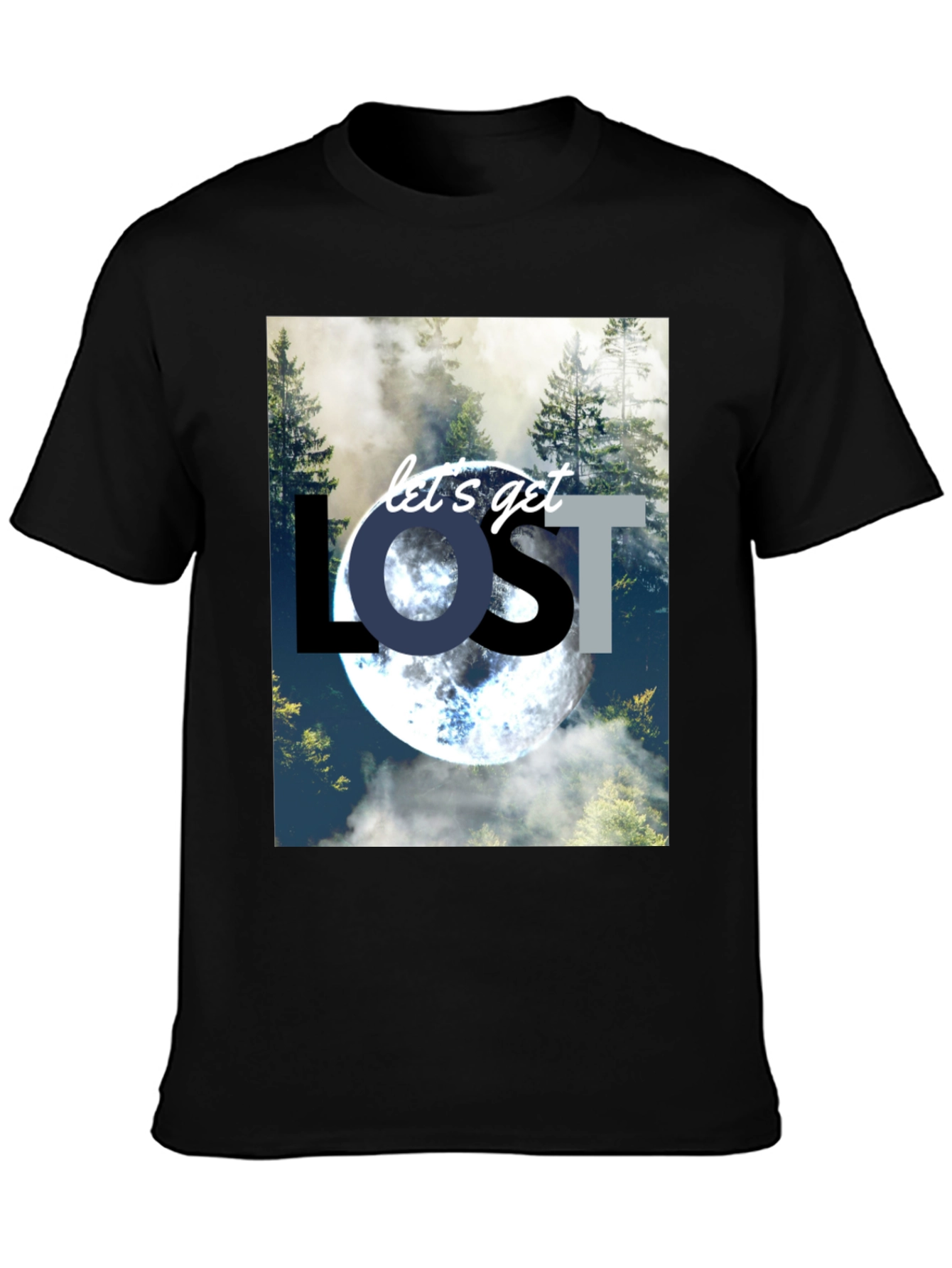 Lets Get Lost T-Shirt - Nature & Moon Design