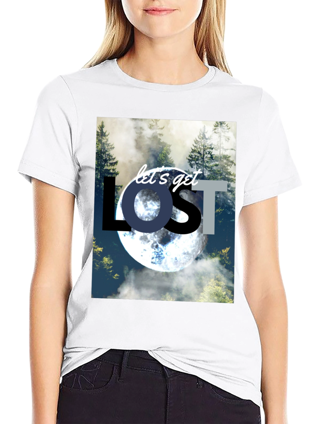 Lets Get Lost T-Shirt - Nature & Moon Design