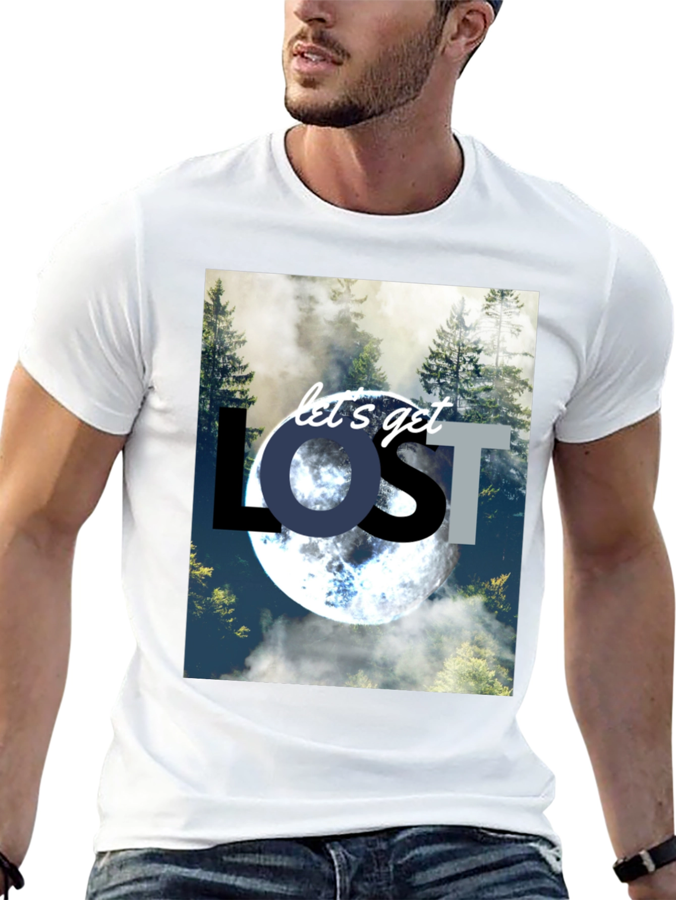 Lets Get Lost T-Shirt - Nature & Moon Design