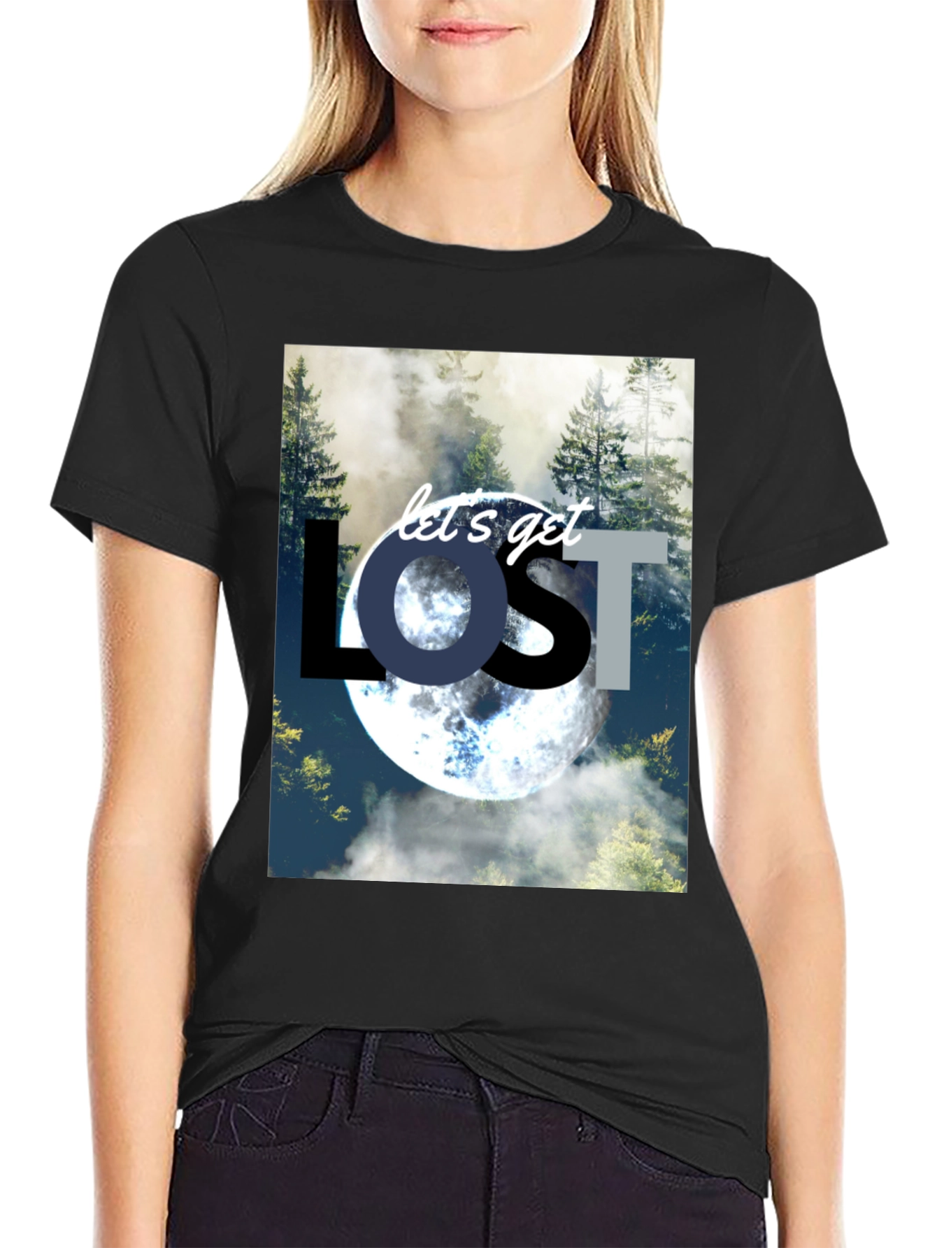 Lets Get Lost T-Shirt - Nature & Moon Design
