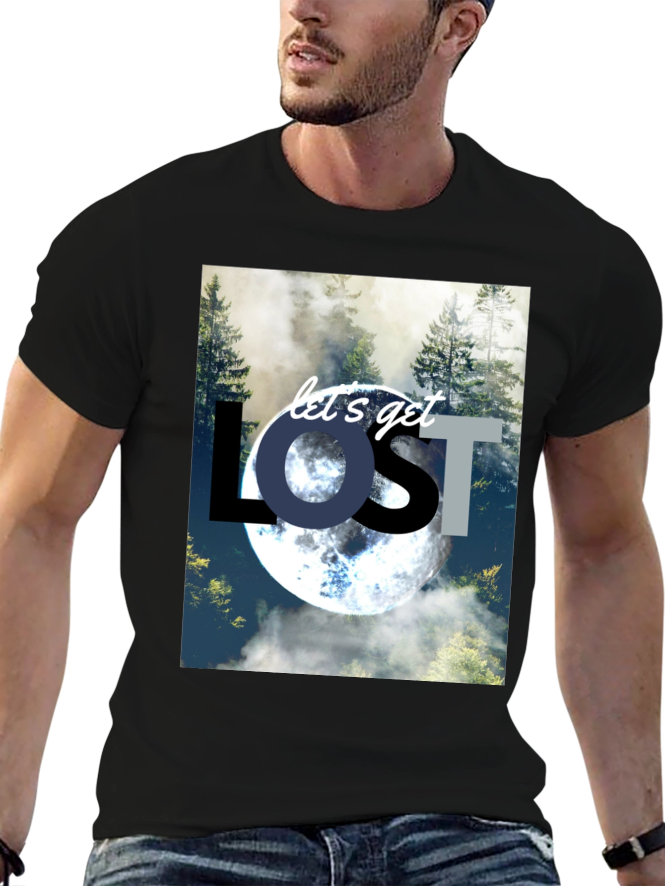 Lets Get Lost T-Shirt - Nature & Moon Design