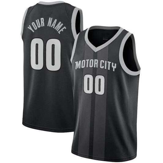 Men's Detroit Pistons Black 2018/19 Swingman Custom Jerseys - City Edition