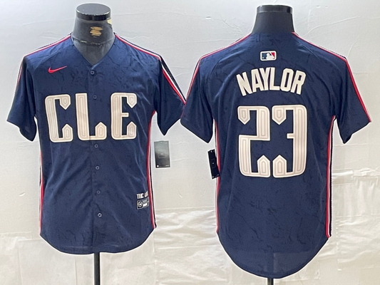 Men's Cleveland Guardians Bo Naylor #23 Navy 2024 City Connect Limited Jerseys