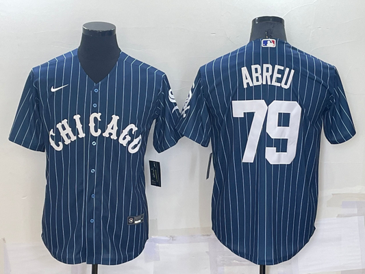 Men's Chicago White Sox Jose Abreu #79 Blue Replica Baseball Jerseys