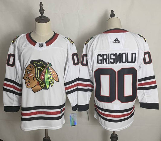 Men's Chicago Blackhawks Clark Griswold #00 Christmas Vacation White Breakaway Player Jerseys