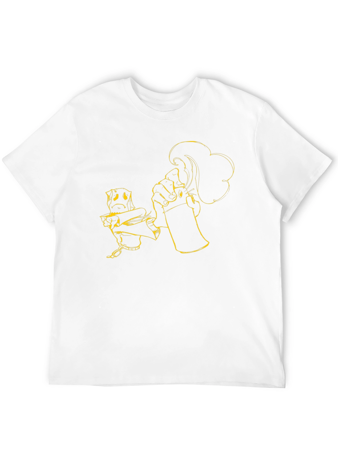 Black Tee with Graffiti Art