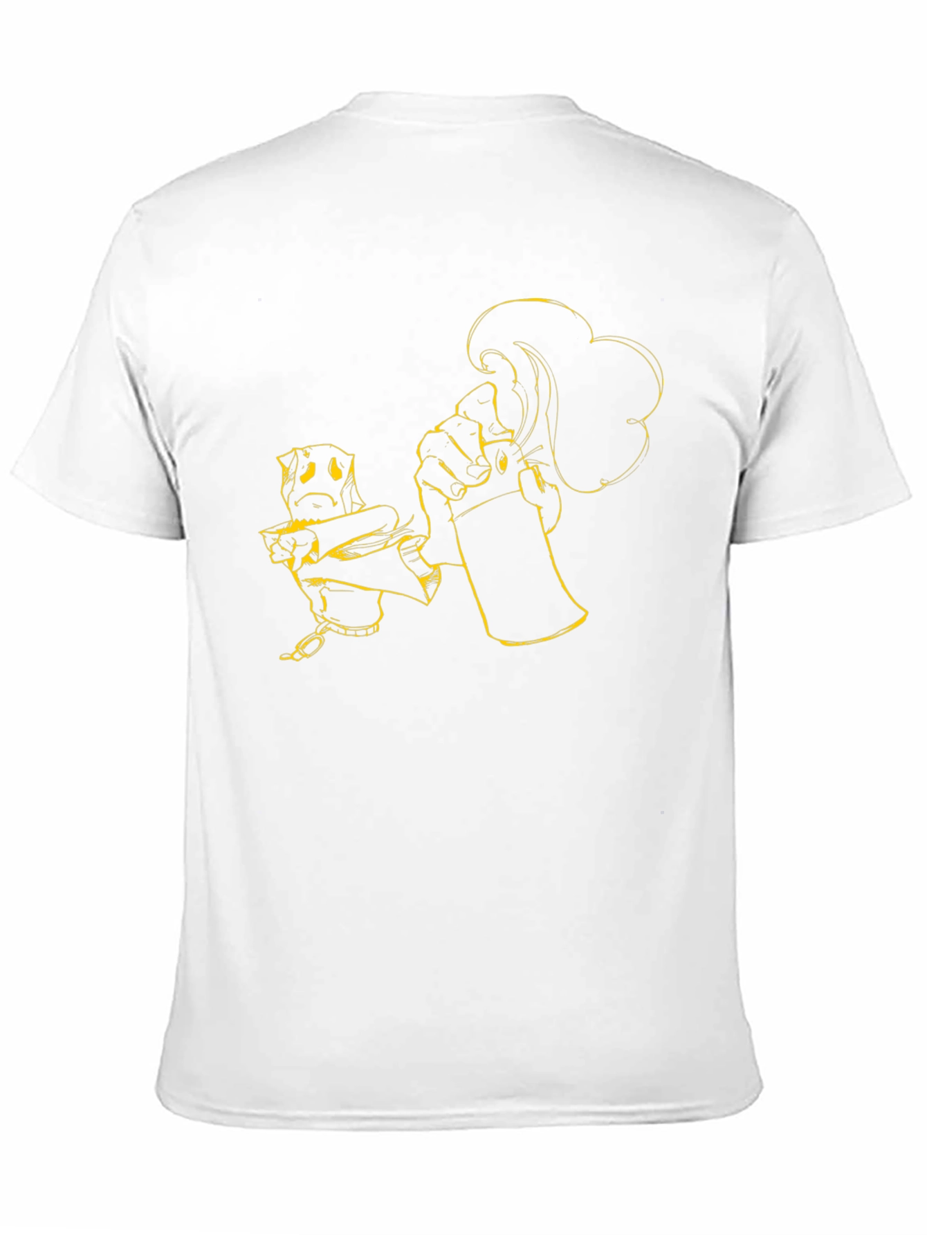 Black Tee with Graffiti Art