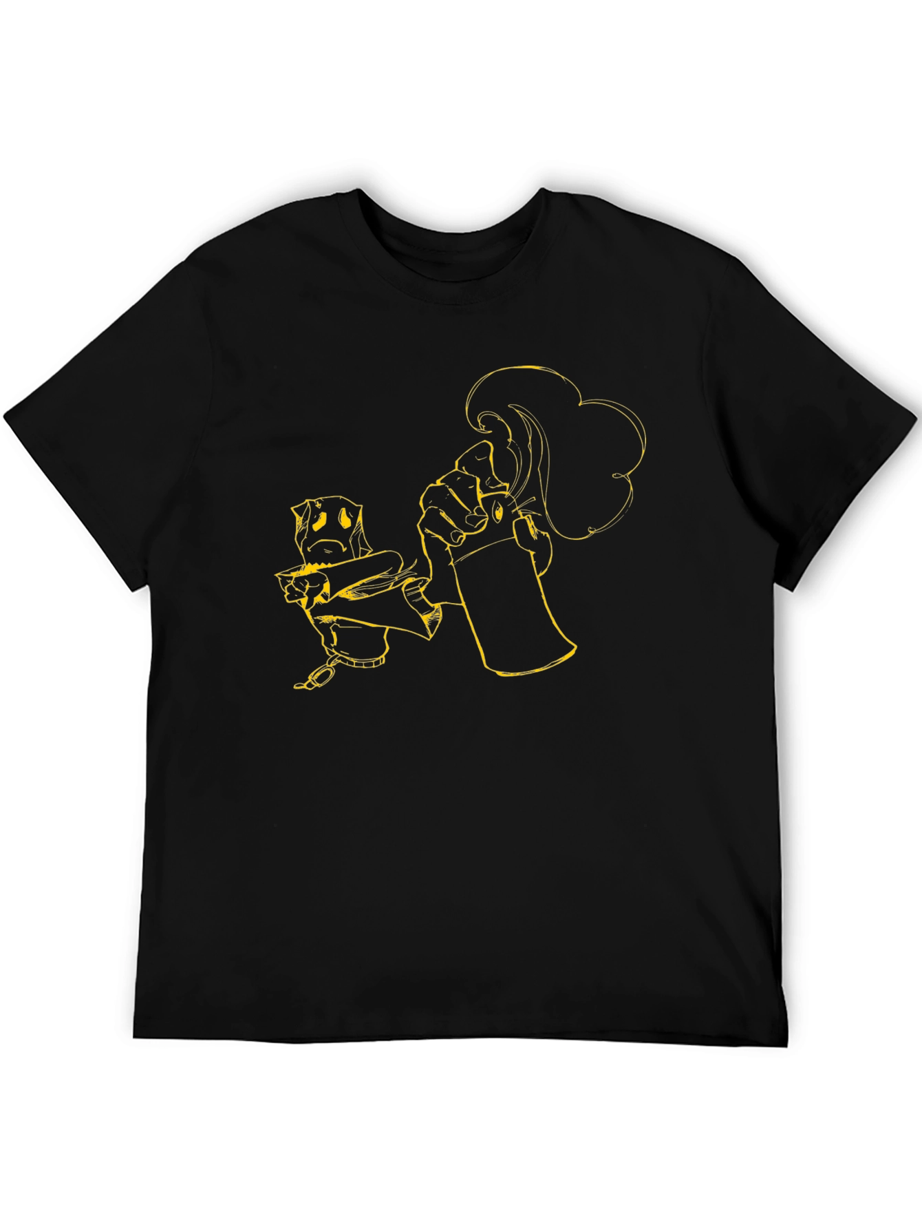 Black Tee with Graffiti Art