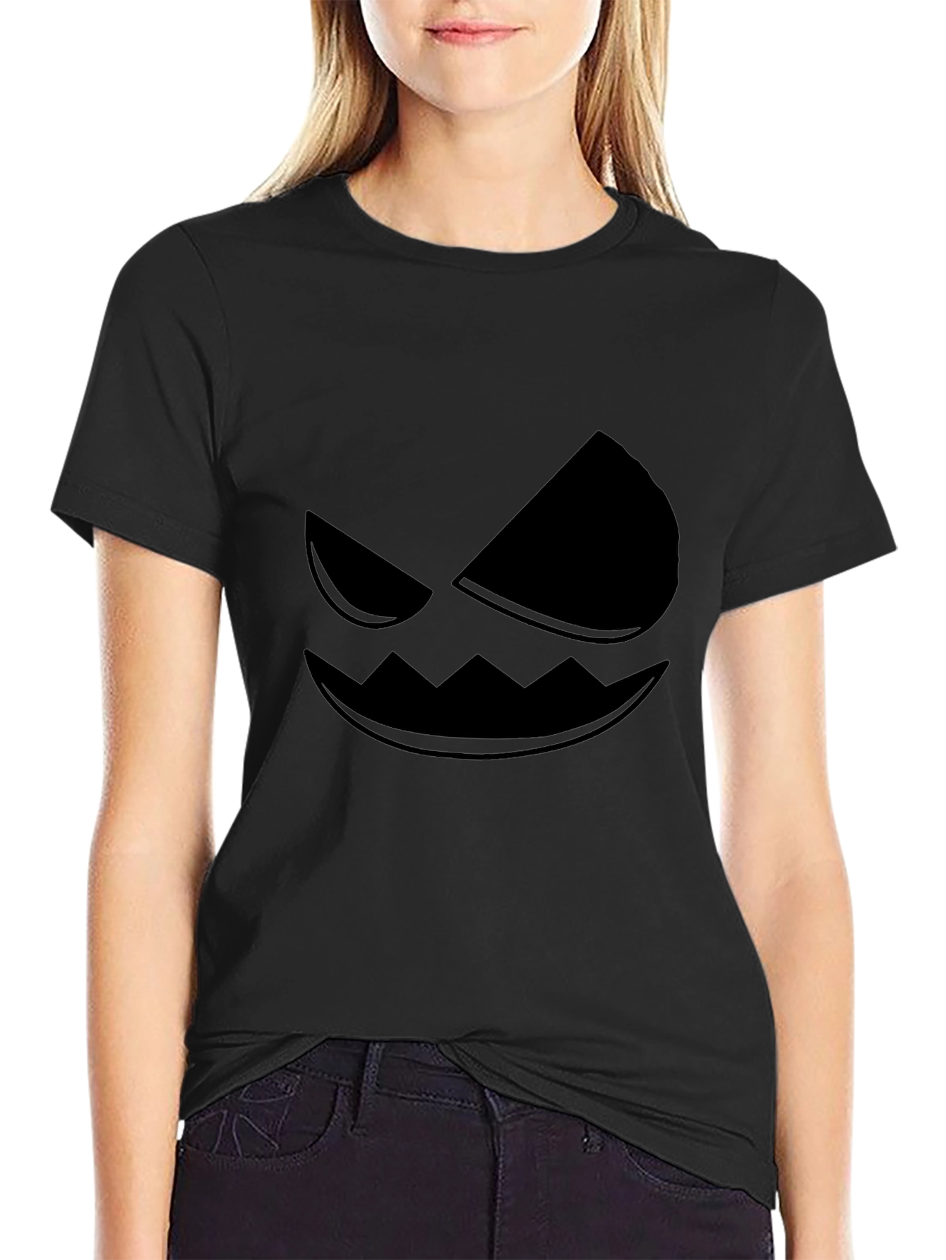 Spooky Face Graphic T-Shirt - Halloween