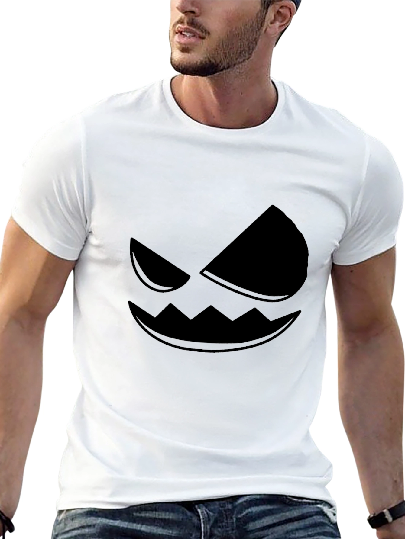 Spooky Face Graphic T-Shirt - Halloween