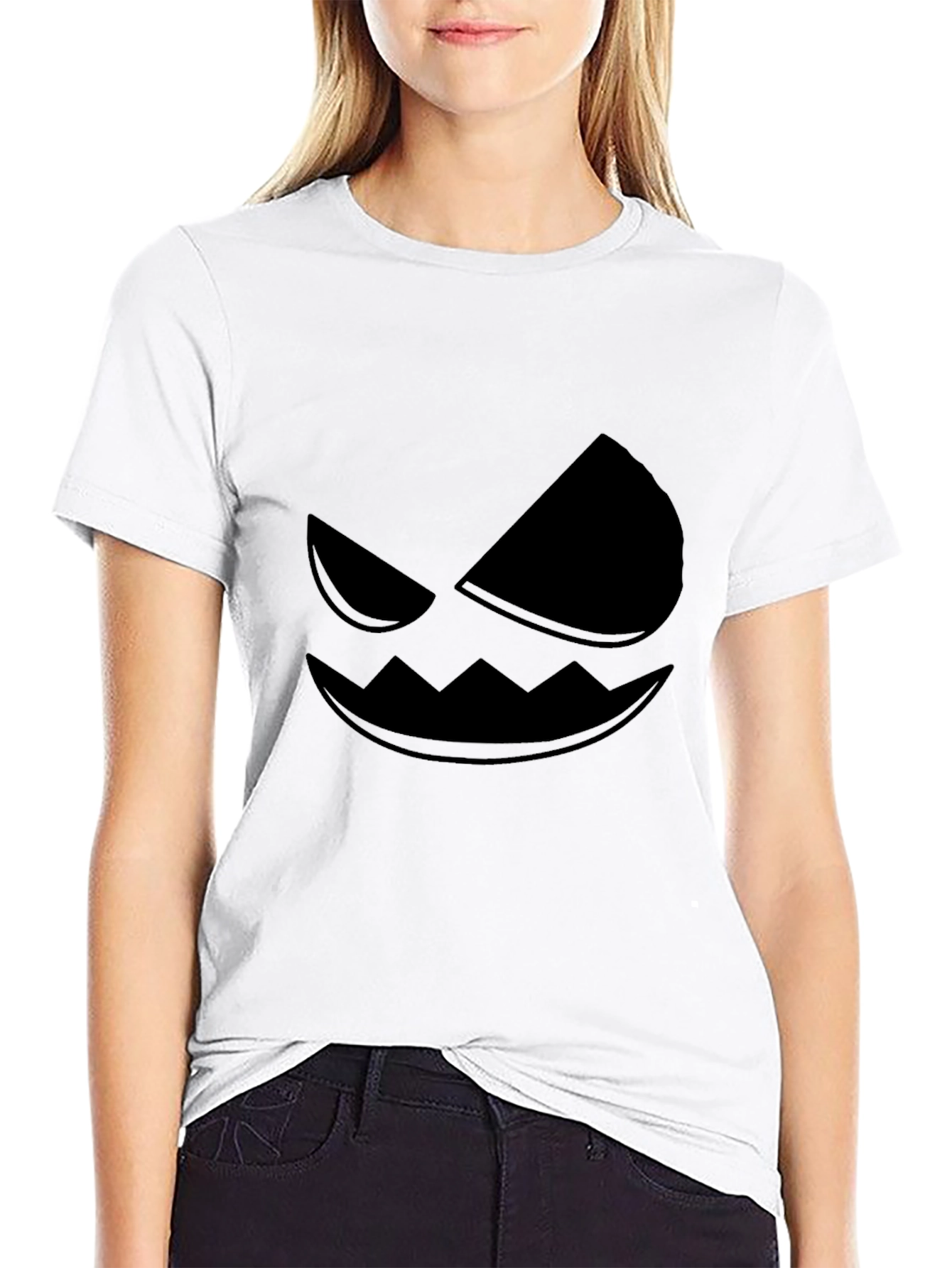 Spooky Face Graphic T-Shirt - Halloween
