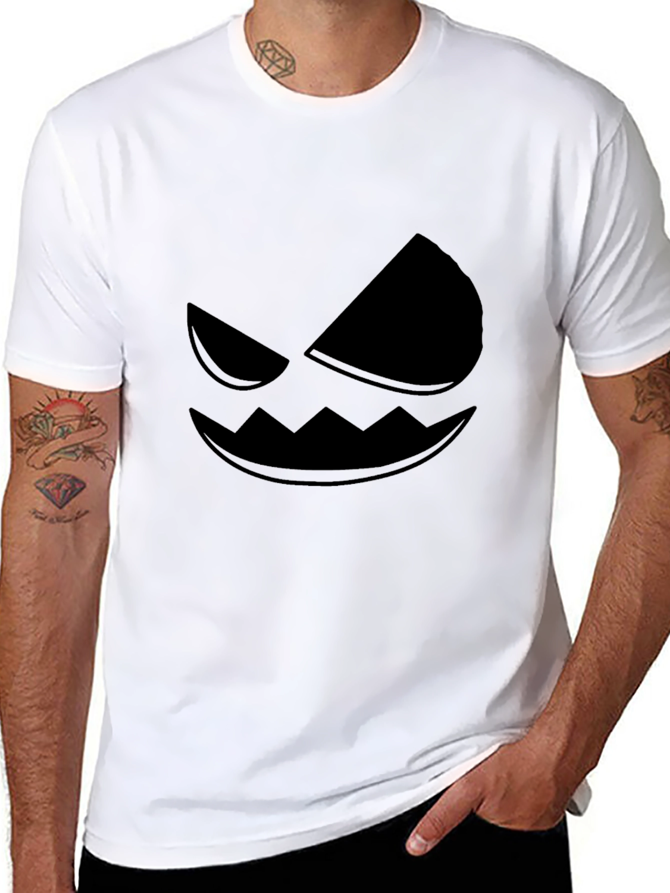 Spooky Face Graphic T-Shirt - Halloween