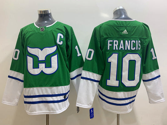 Men's Carolina Hurricanes Ron Francis #10 Green Home Breakaway Player Jerseys