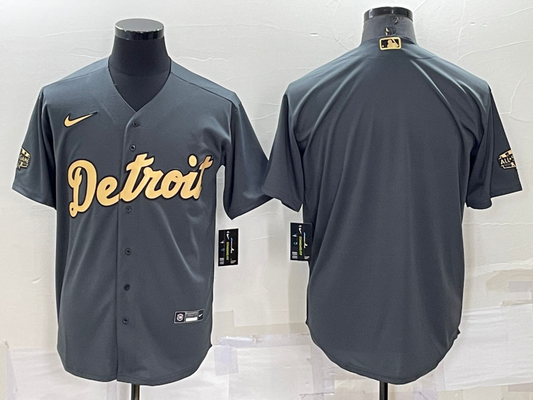 Men's Detroit Tigers Dark Gray Blank Replica Jerseys