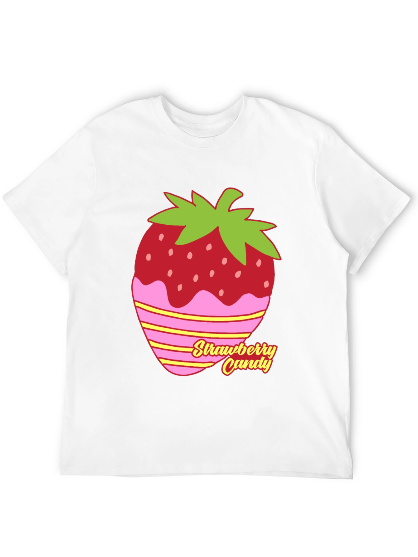 Strawberry Candy Graphic Tee - Black Cotton Blend