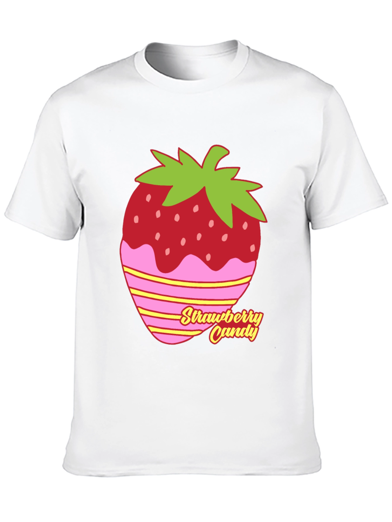 Strawberry Candy Graphic Tee - Black Cotton Blend