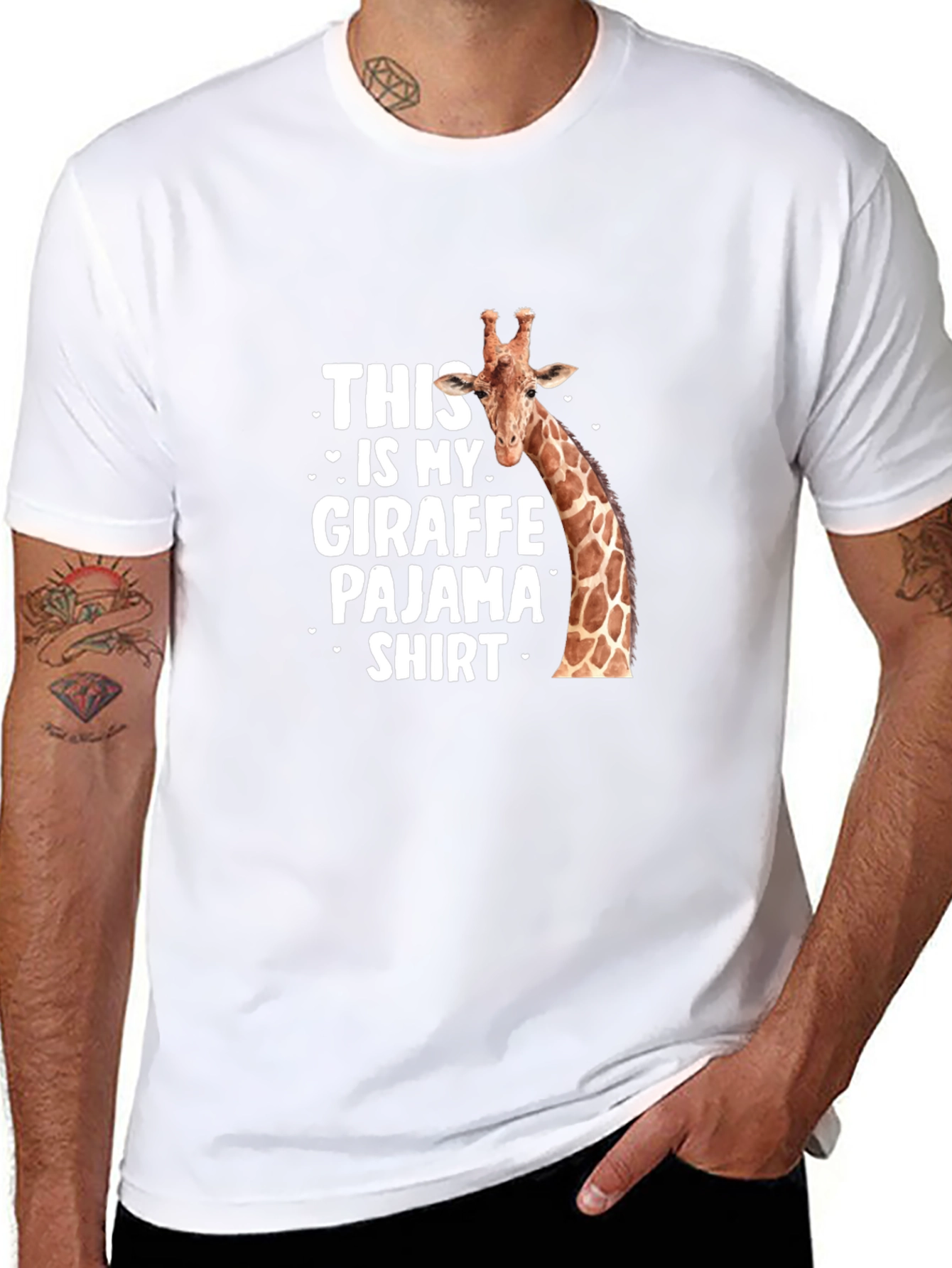 Giraffe Pajama Shirt - Mens Funny Animal Tee