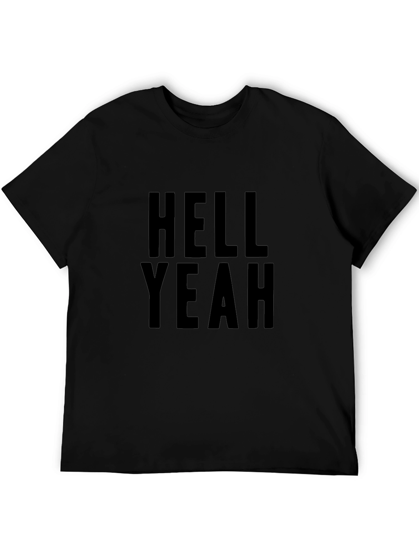 Hell Yeah! Graphic Print T-Shirt - Black