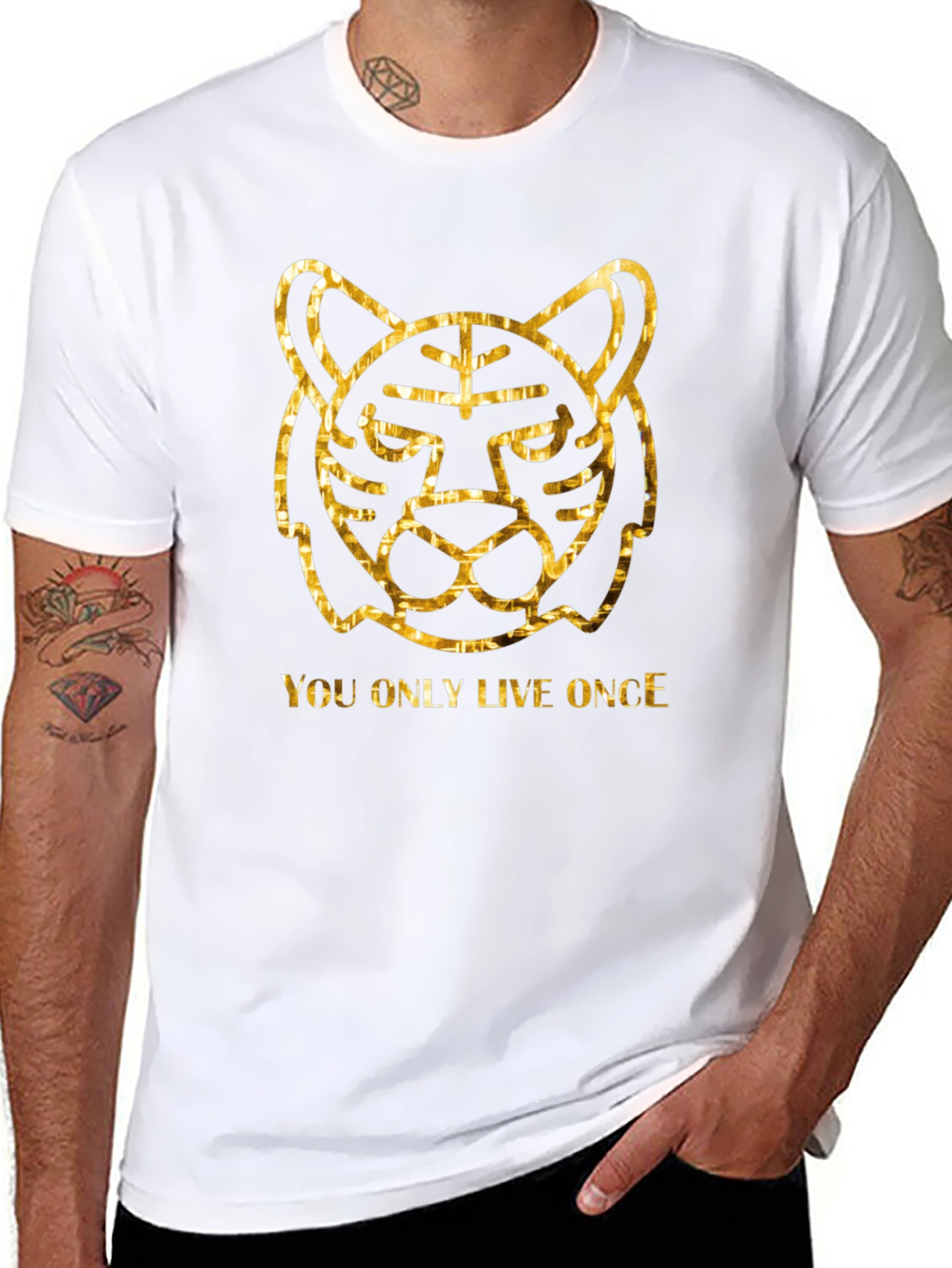 YOLO Tiger Graphic Tee - Black