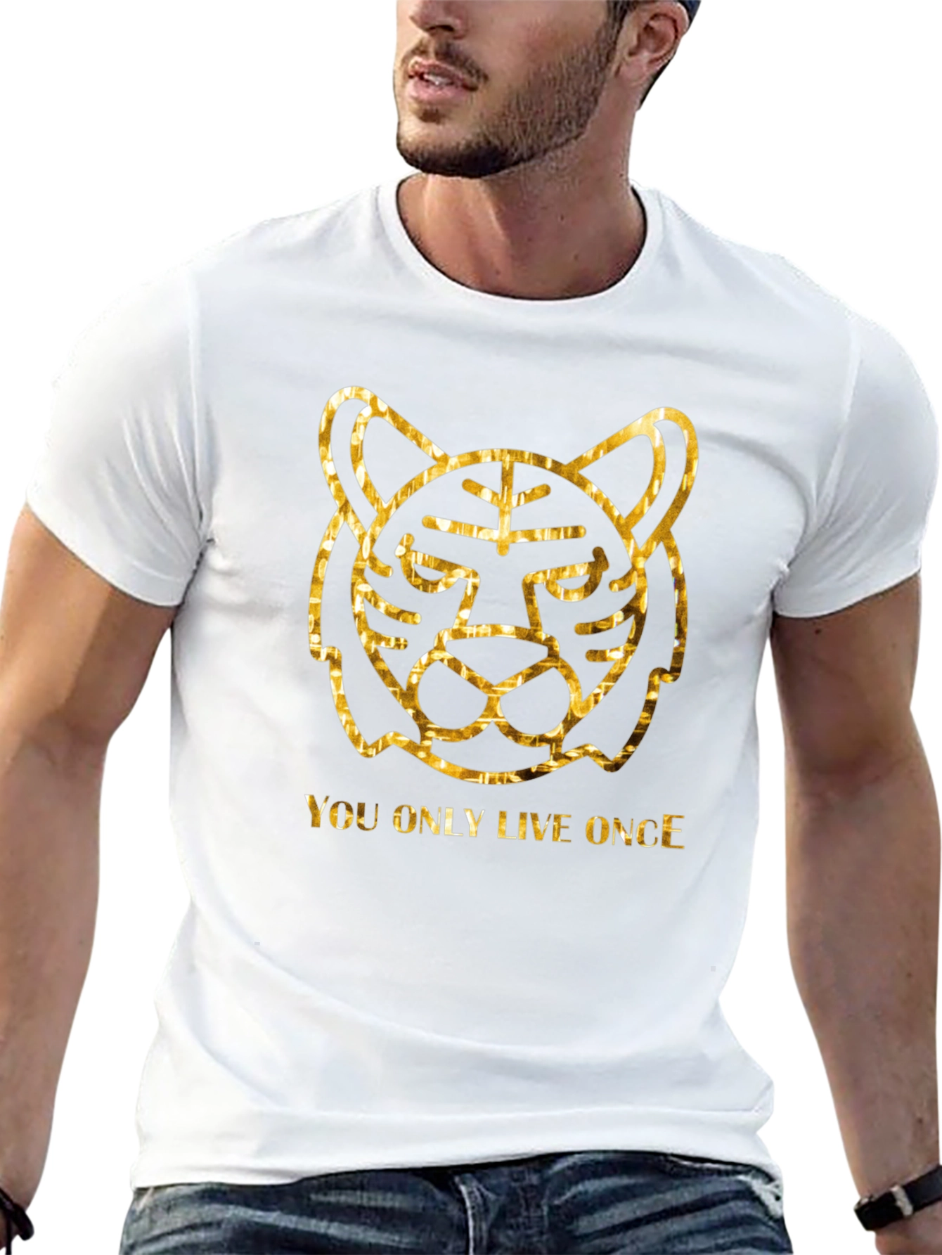 YOLO Tiger Graphic Tee - Black
