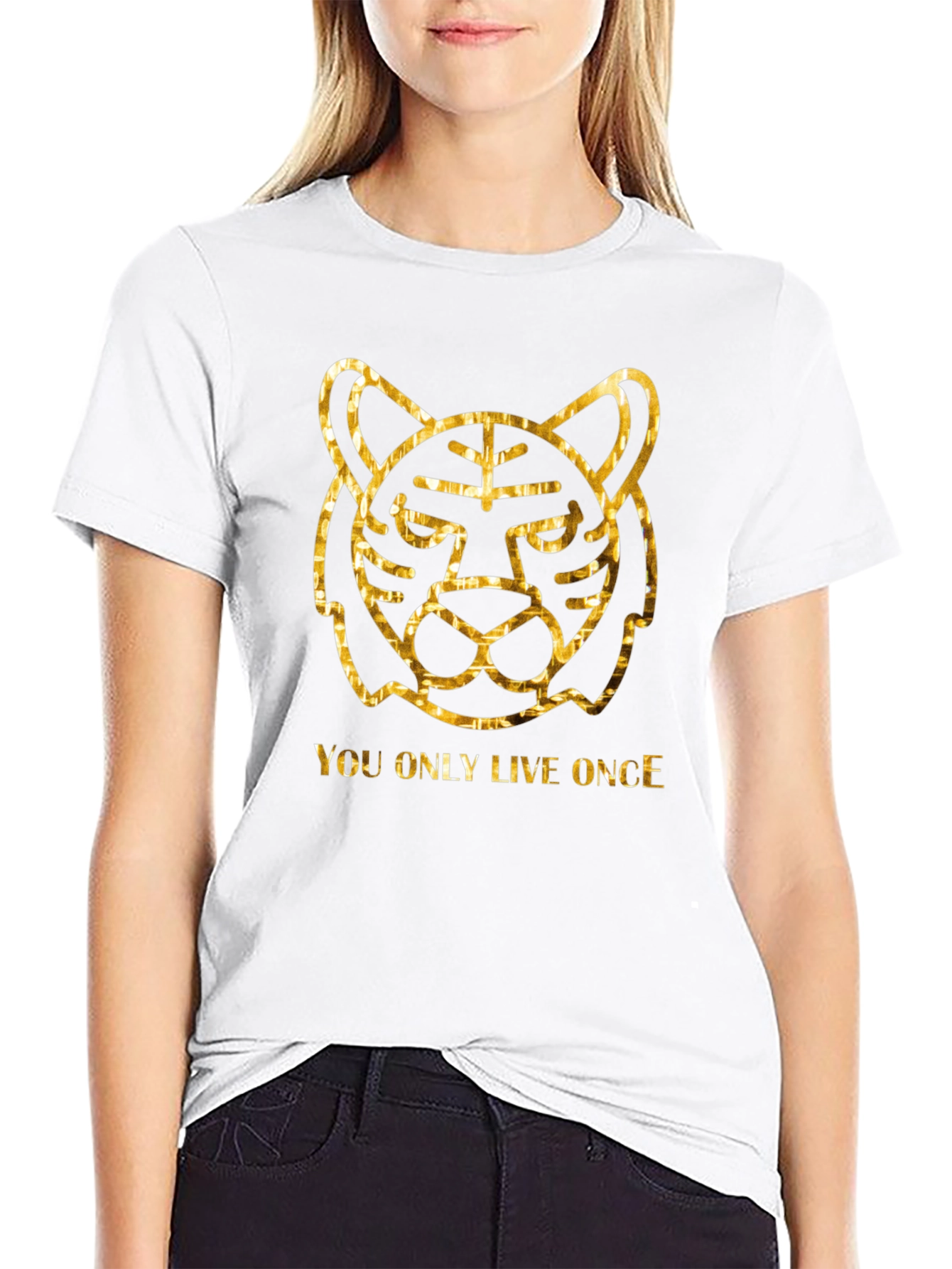 YOLO Tiger Graphic Tee - Black
