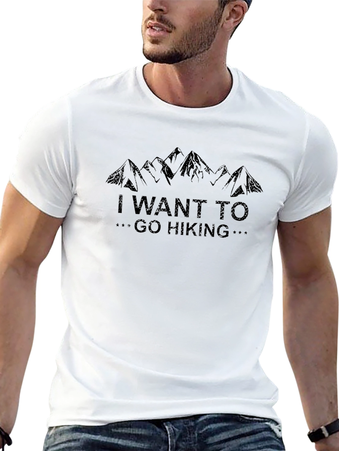 I Want to Go Hiking Black T-Shirt