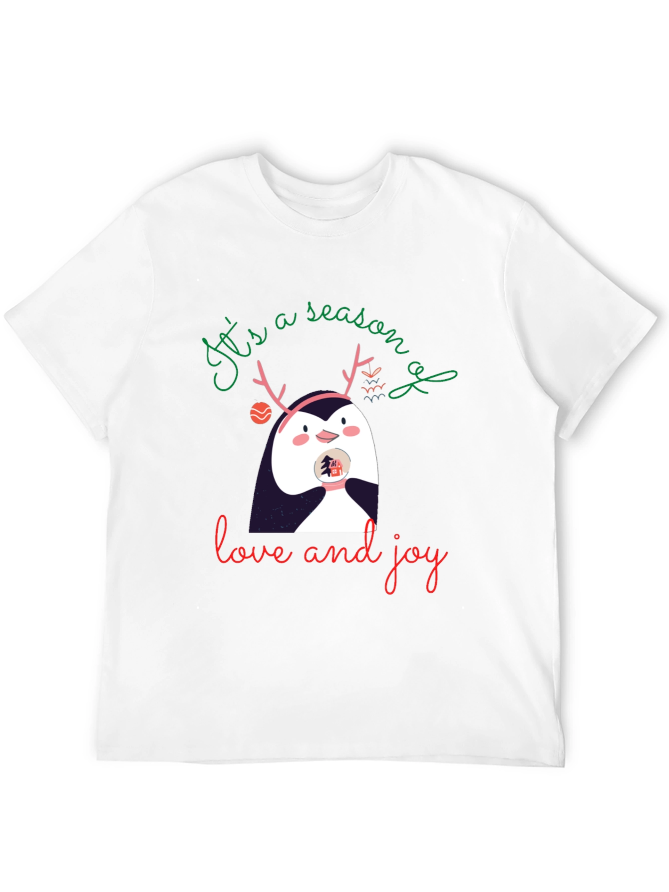 Festive Penguin Season of Love and Joy Graphic Tee