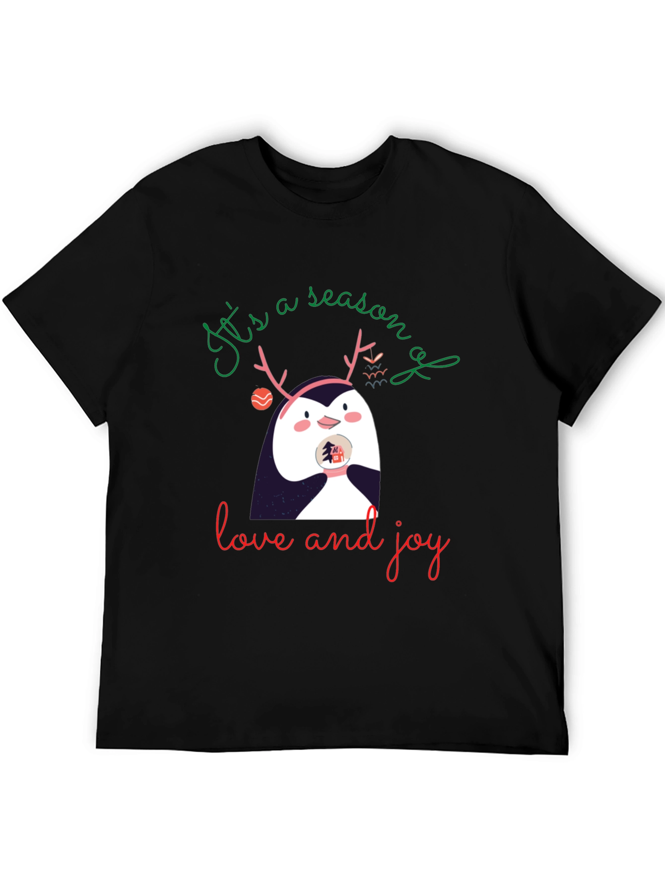 Festive Penguin Season of Love and Joy Graphic Tee