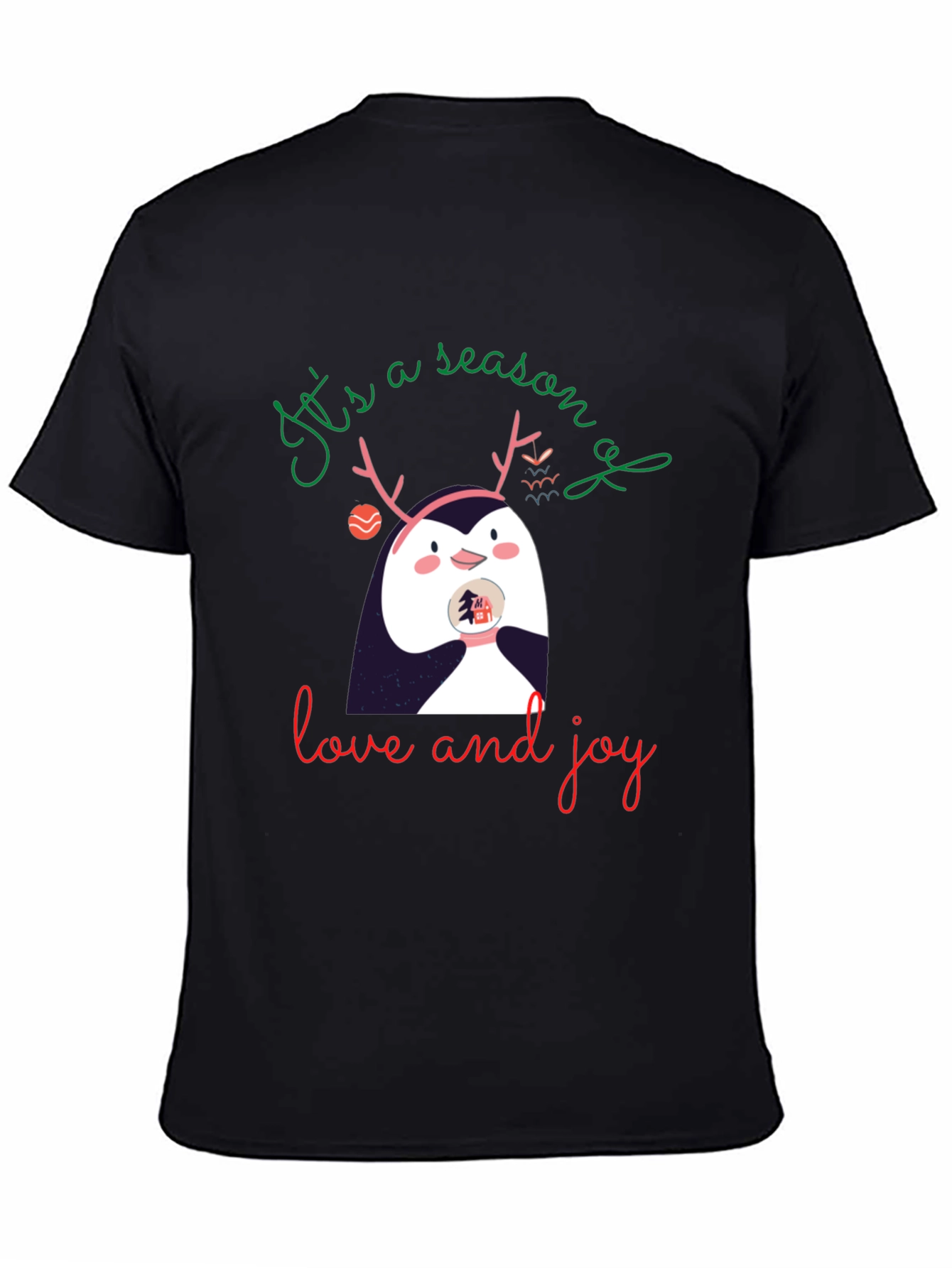 Festive Penguin Season of Love and Joy Graphic Tee