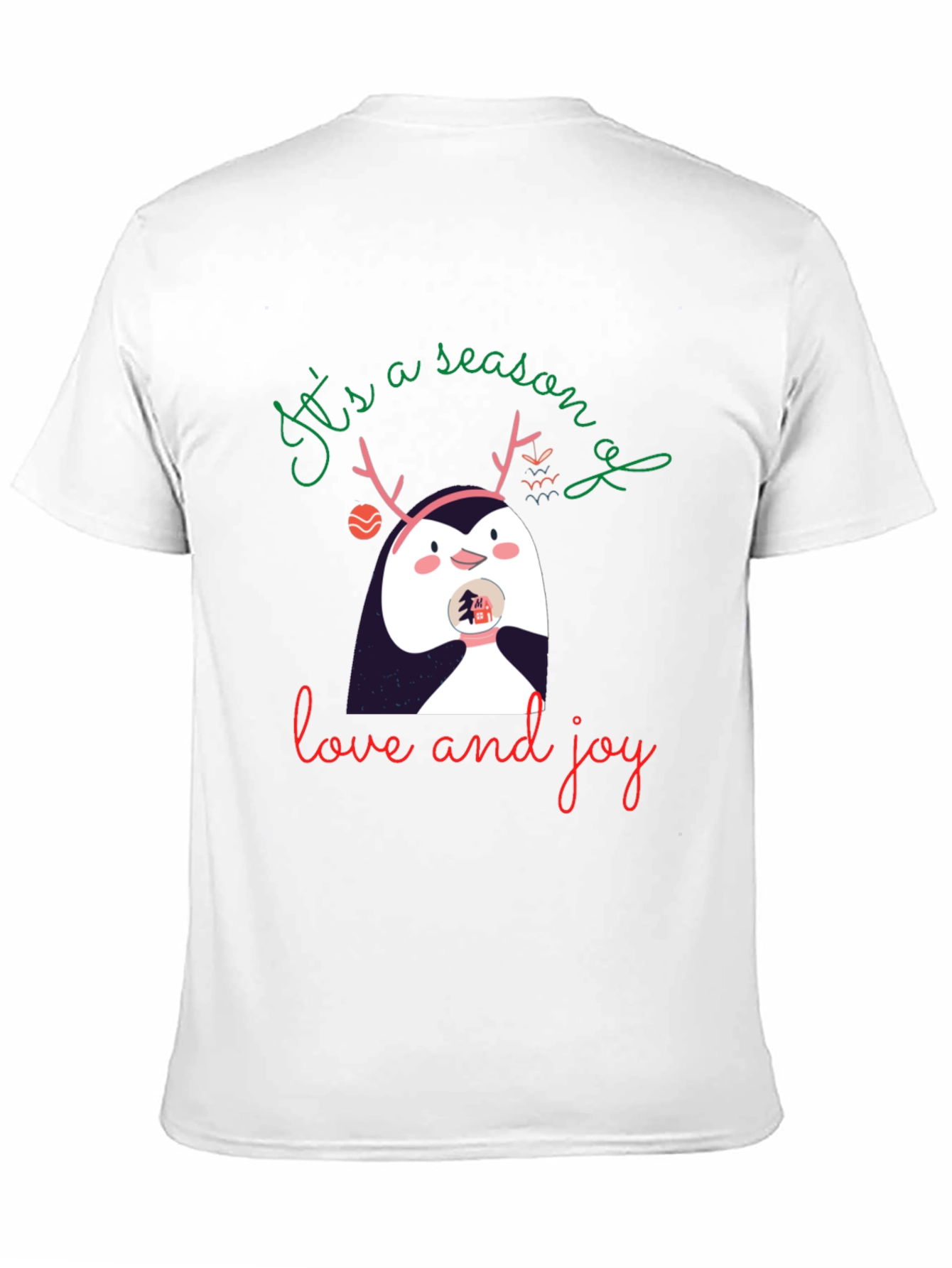 Festive Penguin Season of Love and Joy Graphic Tee