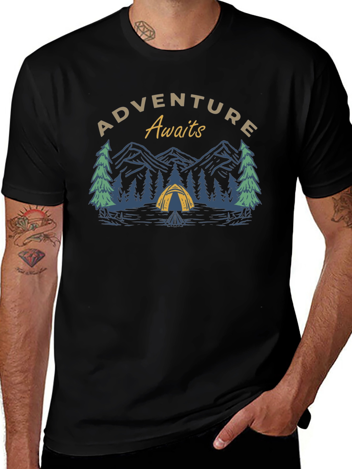 Adventure Awaits Graphic Tee - Camping Shirt