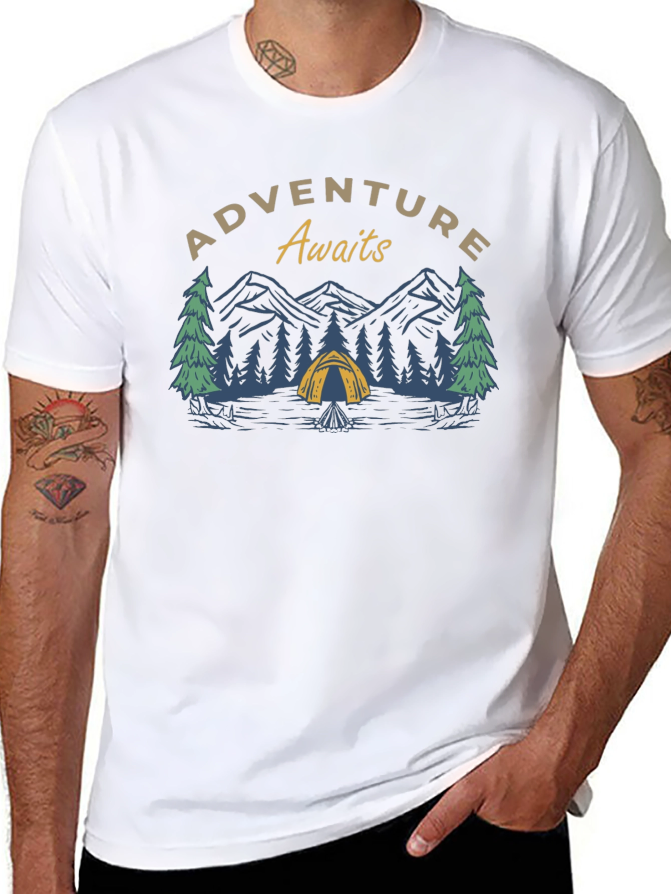 Adventure Awaits Graphic Tee - Camping Shirt