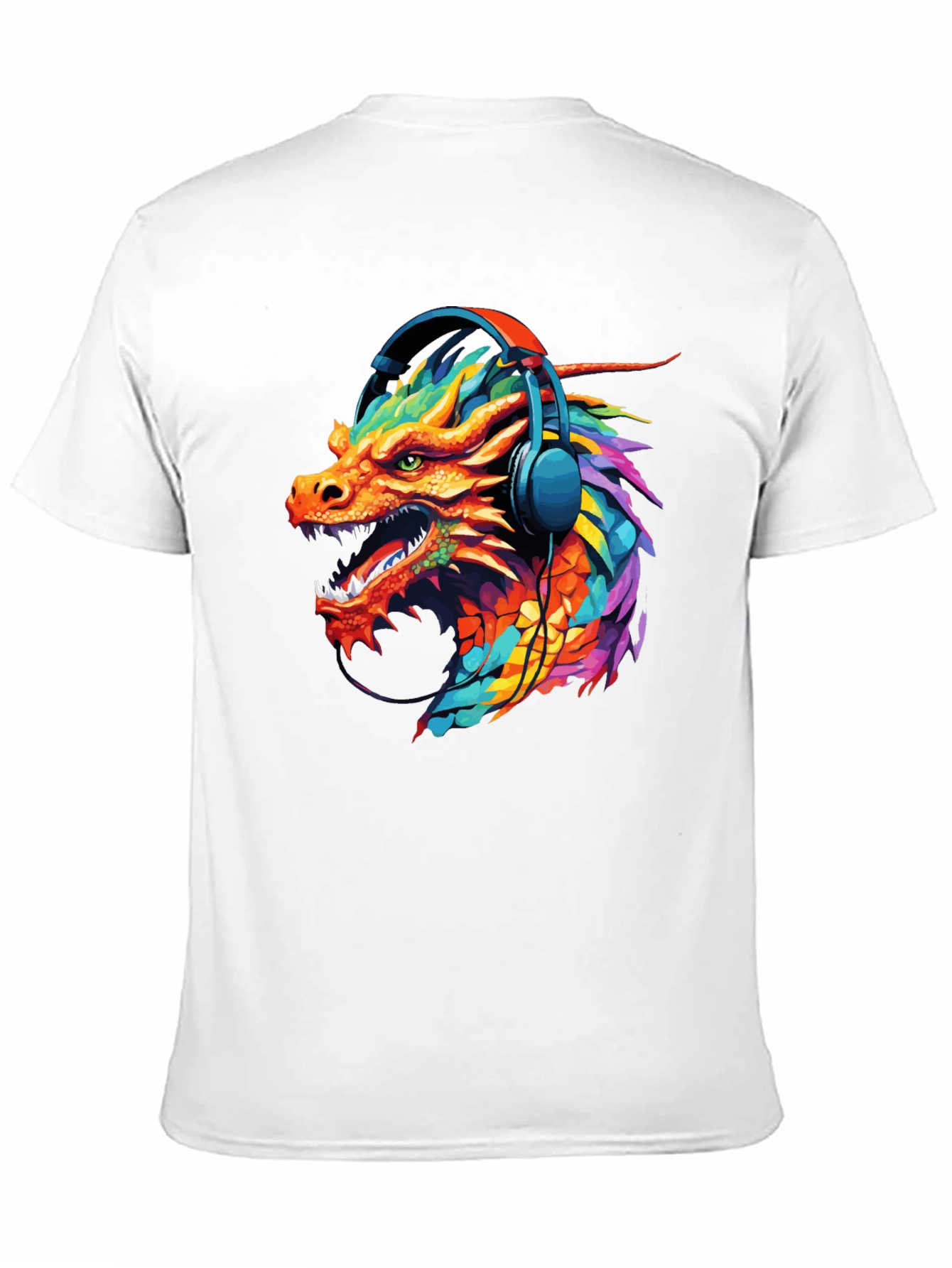 Dragon Headphone Graphic Black T-Shirt