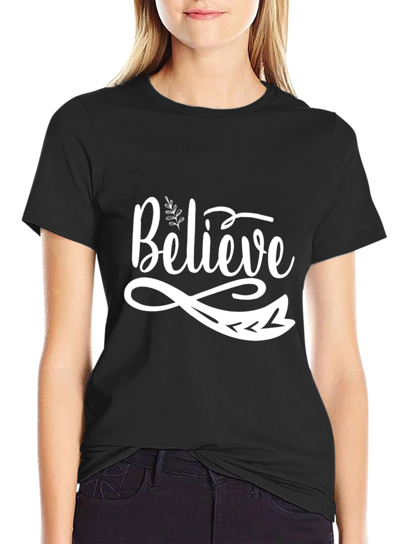 Believe Graphic Black T-Shirt