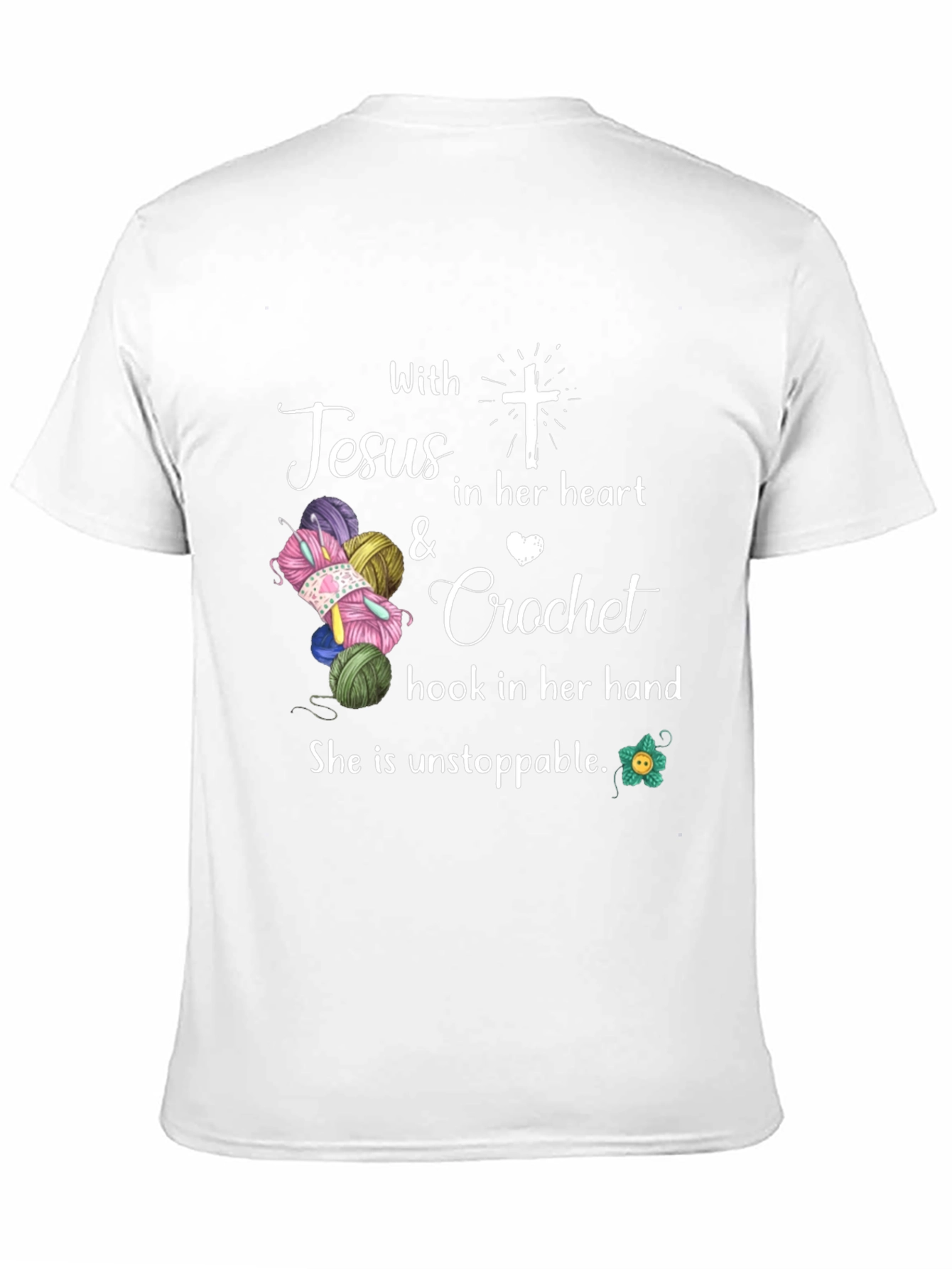 Jesus Crochet T-Shirt - Unstoppable Faith & Crafting