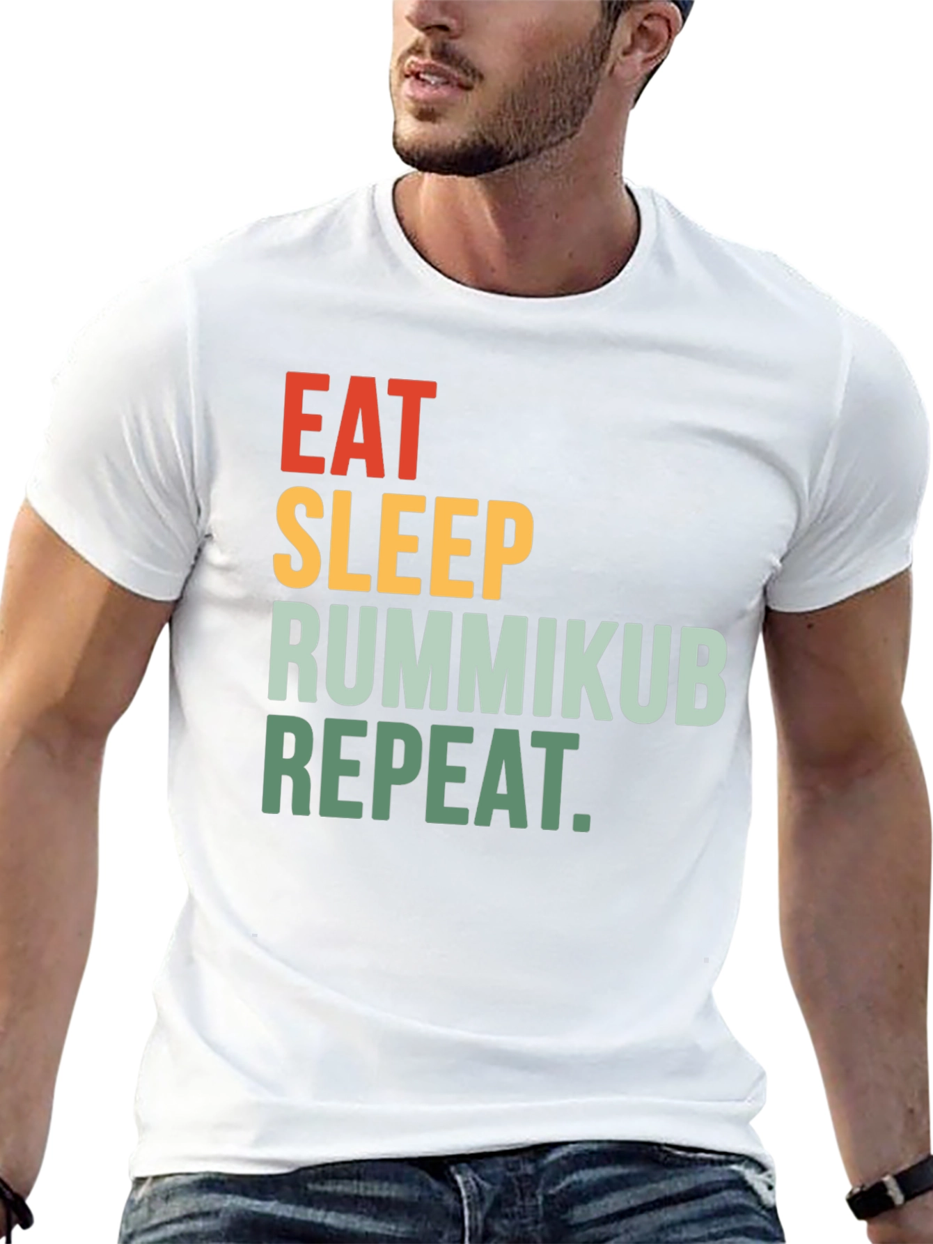 Eat Sleep Rummikub Repeat Black T-Shirt