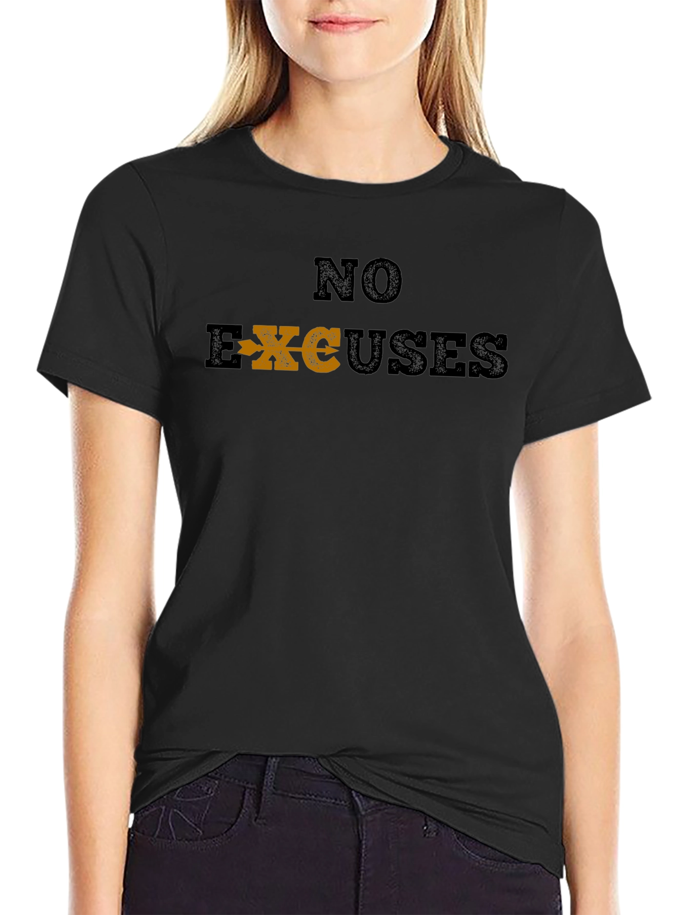 No Excuses Black Graphic T-Shirt