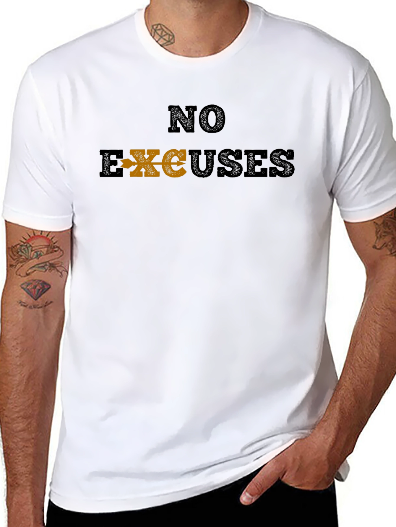 No Excuses Black Graphic T-Shirt