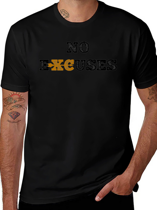 No Excuses Black Graphic T-Shirt