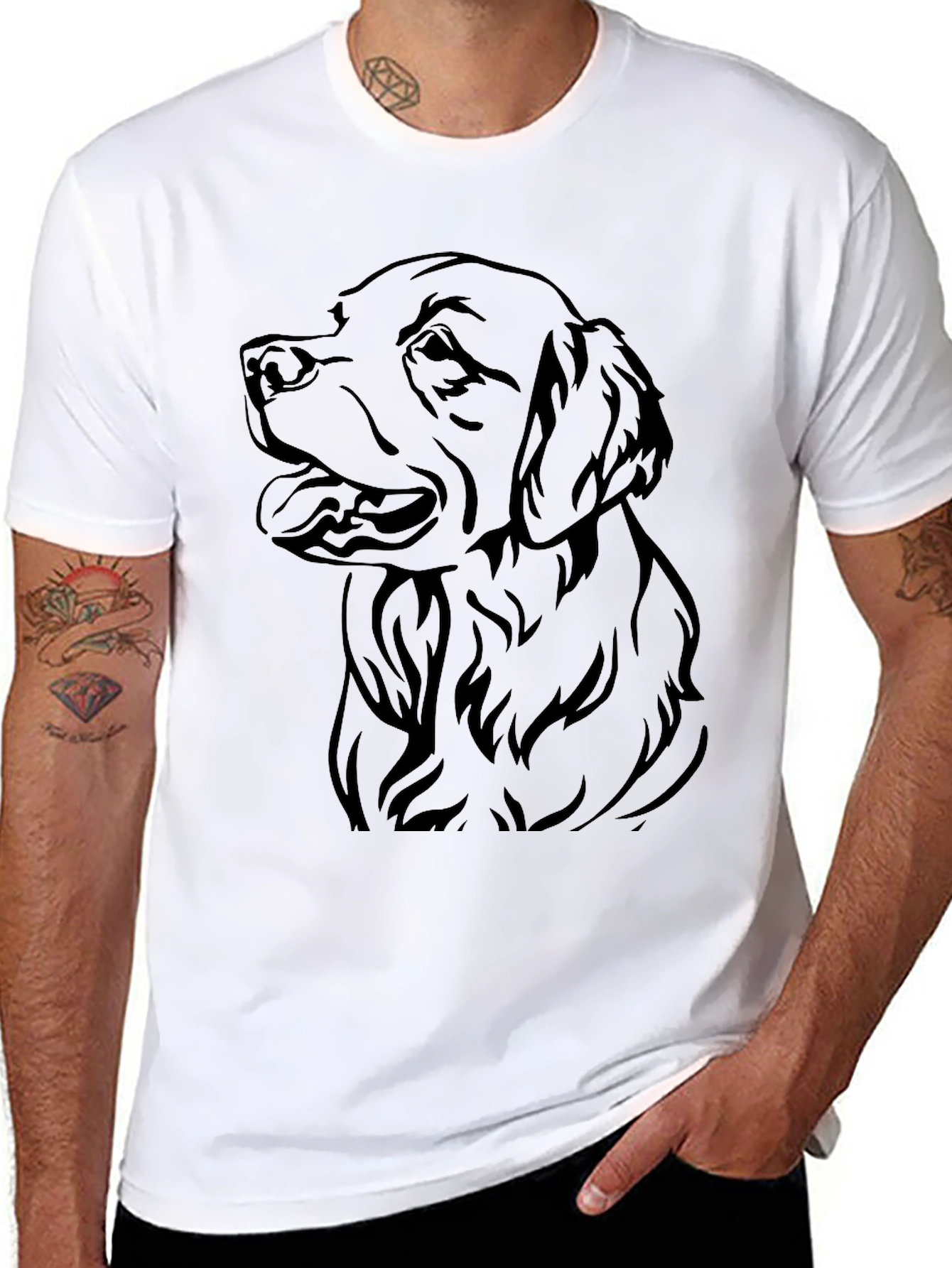 Dog Graphic Black T-Shirt
