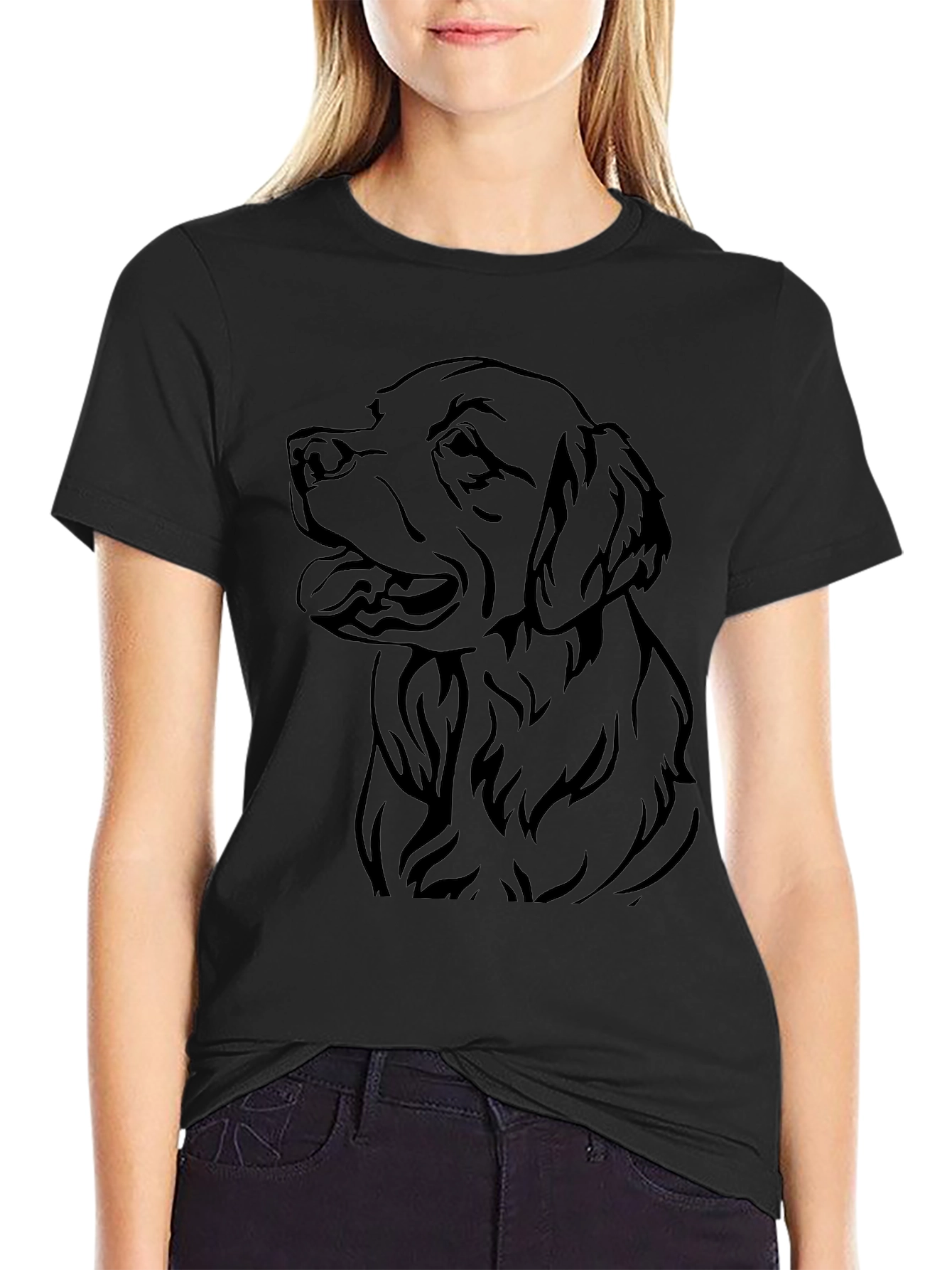 Dog Graphic Black T-Shirt