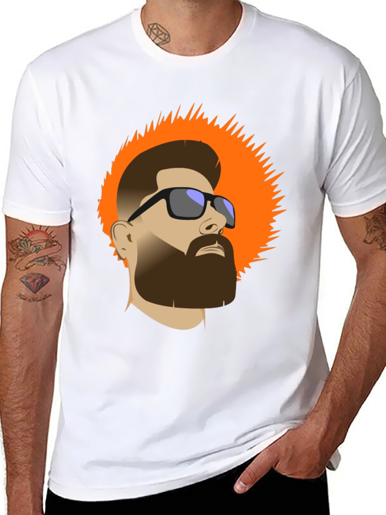 Bearded Man Graphic Tee - Cool Casual Style