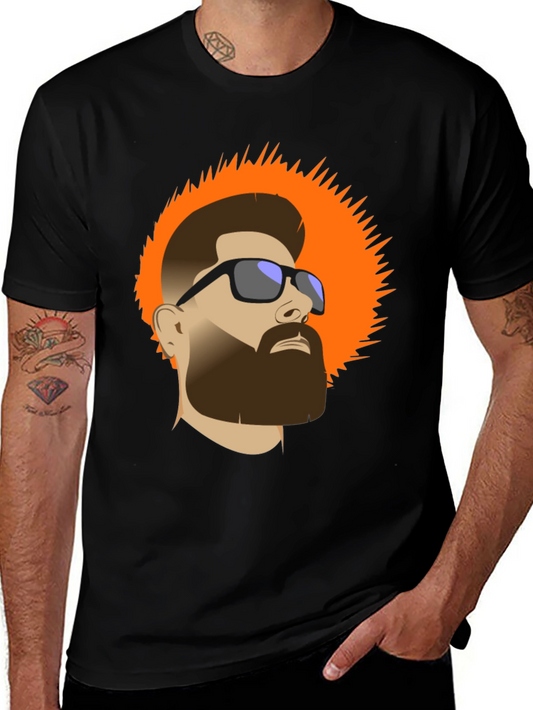 Bearded Man Graphic Tee - Cool Casual Style