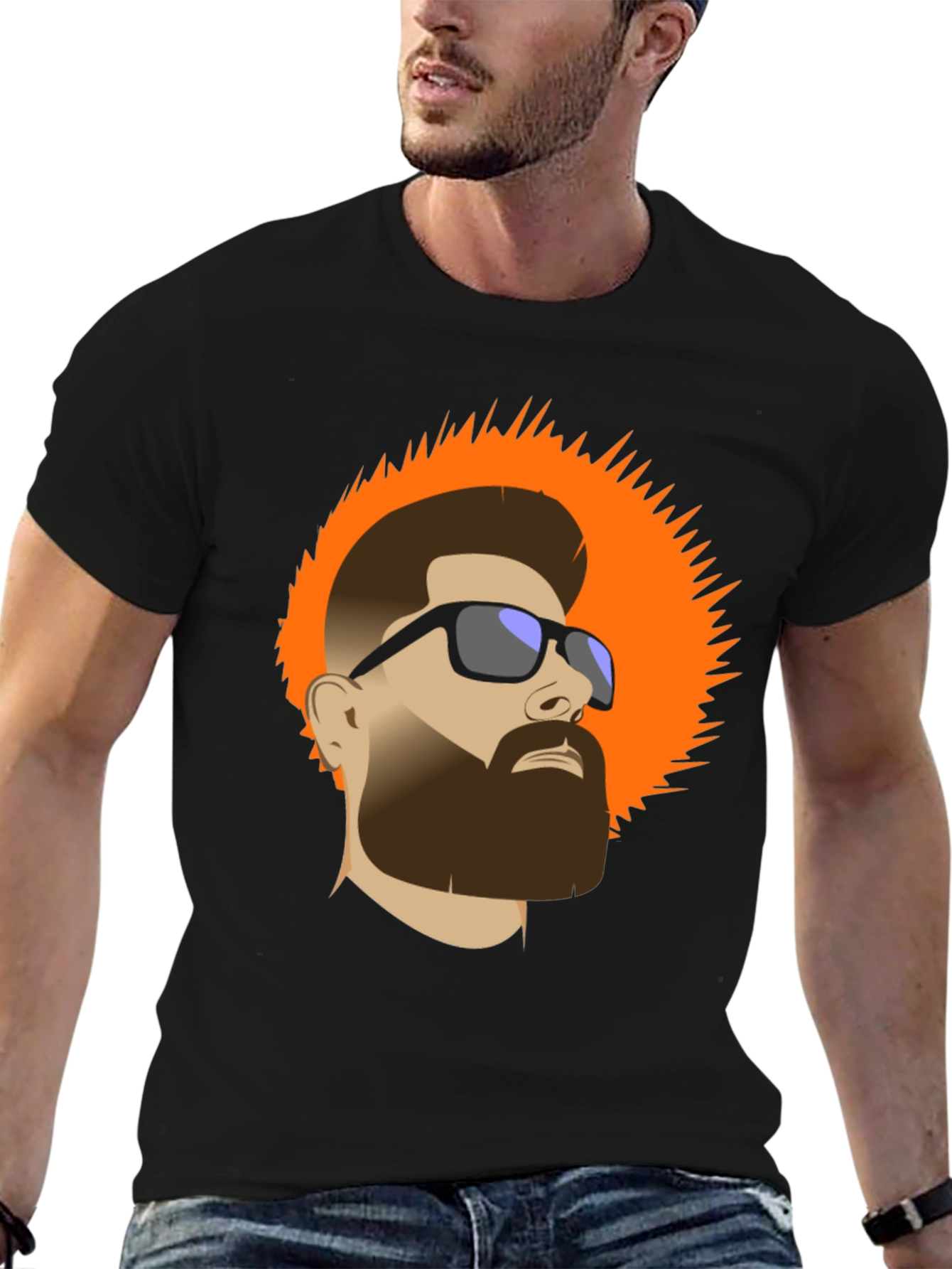 Bearded Man Graphic Tee - Cool Casual Style