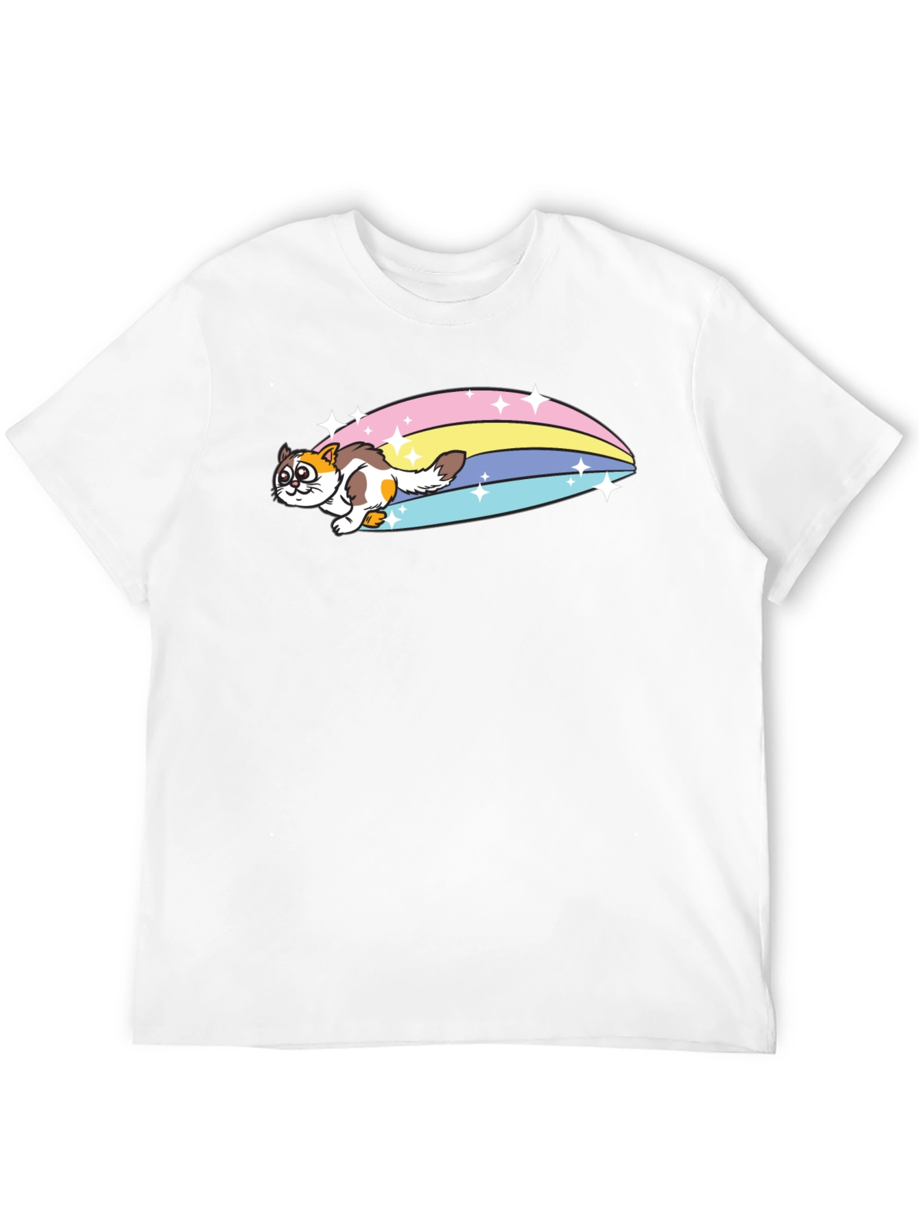 Rainbow Cat T-Shirt - Fun Graphic Tee
