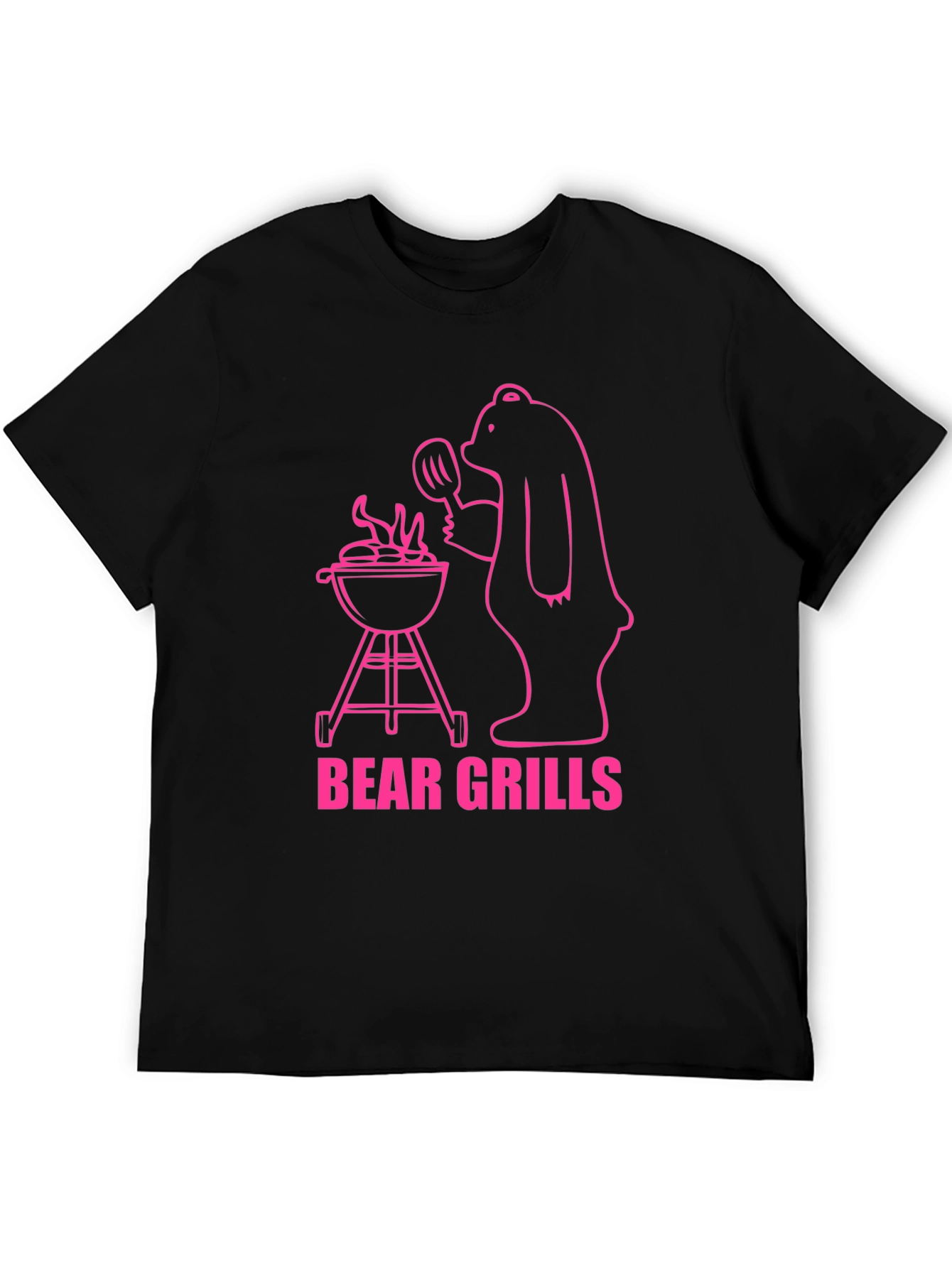 Bear Grills Graphic T-Shirt - Funny BBQ Bear