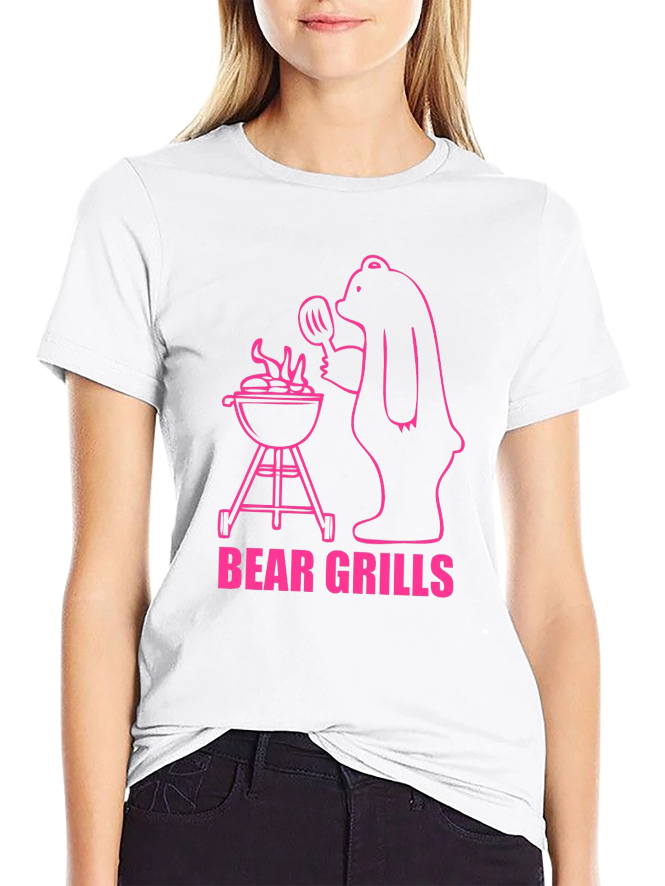 Bear Grills Graphic T-Shirt - Funny BBQ Bear